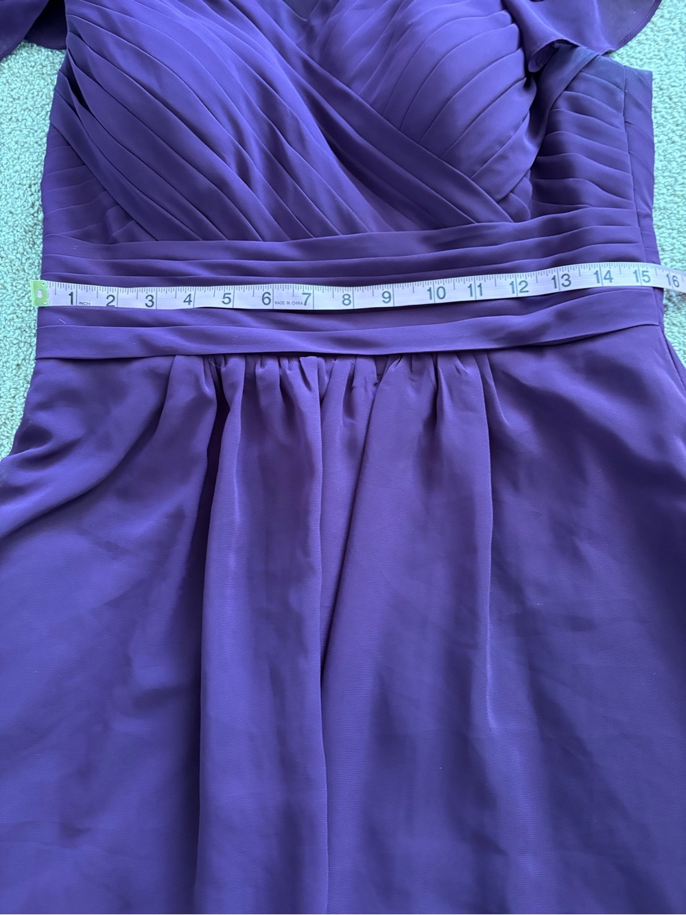 AZAZIE Purple Chiffon Dress Short Ruffle Sleeved Formal Bridal Midi Dress A12 - Picture 7 of 9